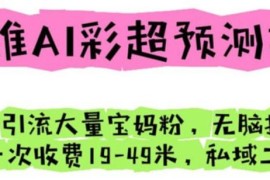 四维 AI 彩超预测项目：引流大量宝妈粉，一次收费19+私域二次变现Midjourney 
