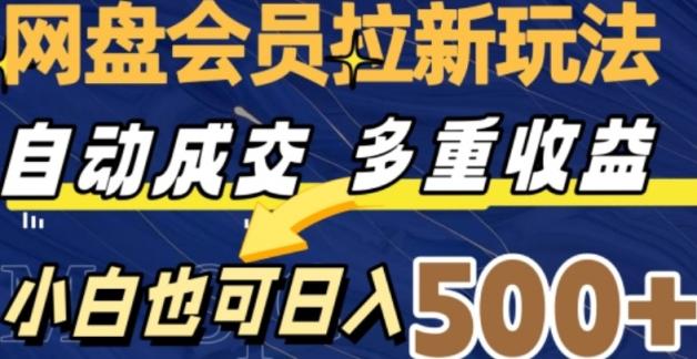 网盘会员拉新玩法，自动成交，多重收益，小白也可月入10000+