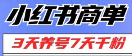 小红书商单，一单 150+,3 天养号 7 天千粉